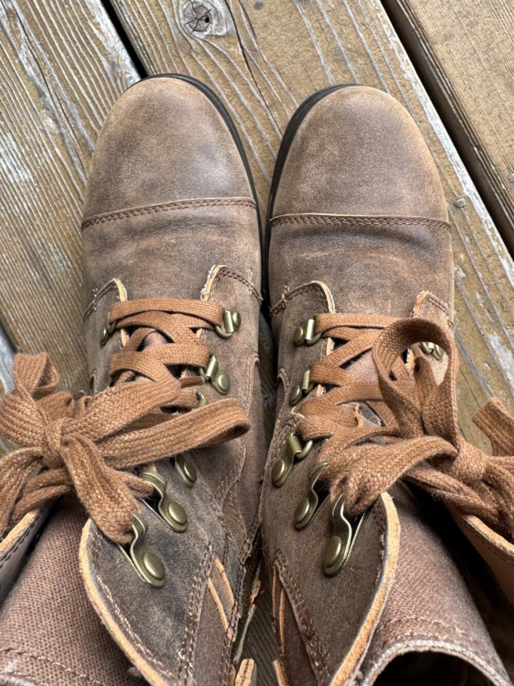 Sorel Major Carly Brown Leather & Canvas Lace Up Side Zip Combat Boots Womens 9 - Picture 10 of 16